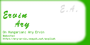 ervin ary business card